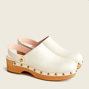 NWB JCrew Convertible leather clogs, Ivory Women's size 9M